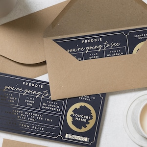 Scratch To Reveal Ticket, Concert Ticket Scratch Card, Concert Gift Ticket, Foil Ticket, Scratch Off Card, Scratch Surprise Card, Voucher image 6