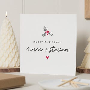 Carte de Noël maman et beau-père, carte de Noël maman et beau-père, carte de Noël papa et belle-mère, pour maman et beau-père, père et femme