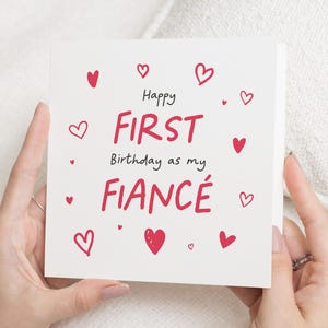 Verlobte Geburtstagskarte, 1 Geburtstag als Verlobte, Verlobte Geburtstagskarte für Ihn, Freund Karte, Verlobte Geburtstagsgeschenk, Geburtstagskarte für Ihn
