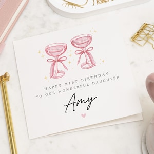 Carte personnalisée 21e anniversaire fille, carte d'anniversaire fille pour elle, cadeau d'anniversaire pour fille, cadeau d'anniversaire fille, vingt et unième