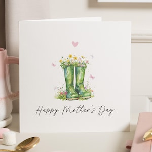 Tuinieren Moederdagkaart, Moederdagkaart voor moeder, tuinieren bloemenkaart oma, Moederdag tuinierenkaart Nan, Moederdagcadeau