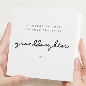 Nouvelle carte de grands-parents, nouvelle carte de petite-fille, carte de grands-parents, carte de bébé fille, nouvelle petite-fille, nouveau cadeau de bébé fille, petite-fille de bébé
