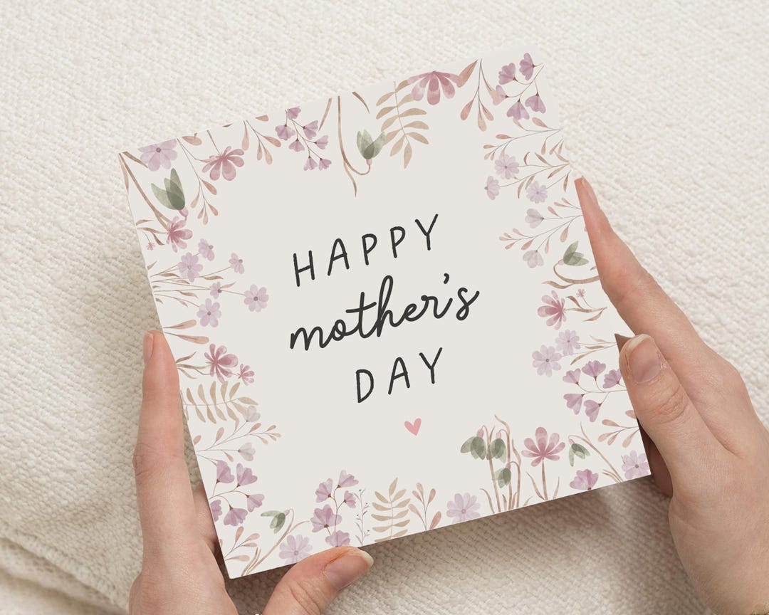 Floral Mother's Day Card, Happy Mothers Day Card, Card for Mothers Day ...