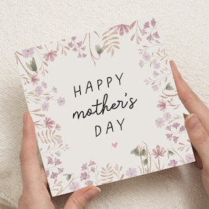 Carte florale de fête des mères, carte de fête des mères heureuse, carte pour la fête des mères, cartes de fête des mères maman pour elle, carte de fête des mères avec des fleurs
