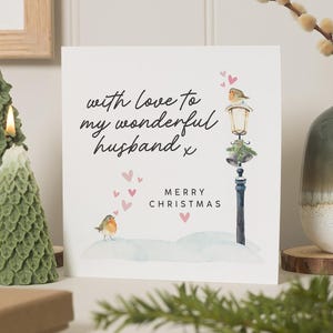 Weihnachtskarte Ehemann, Weihnachtskarte Ehemann, Robin Weihnachtskarten Ehemann, romantische Weihnachtskarte, personifizierte Ehemann-Weihnachtskarte, Geschenk