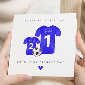 Fathers Day Card, Fathers Day Card from Son, Personalised Football Card, Dad Birthday Card, Daddy Card, Football Shirt Card
