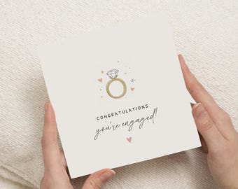 Engagement Card, Congratulations You're Engaged Card, Wedding Engagement Card, Engagement Card for Couple, Engagement Card for Her