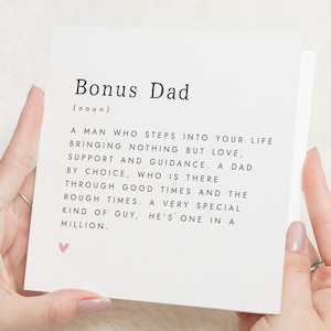 Bonus Dad Card, Fathers Day Card for Step Dad, Birthday Card for Bonus Dad, One in a Million Dad Card, Step Dad Fathers Day Card, For Him