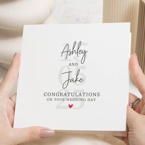 Carte date personnalisée le jour du mariage, Félicitations pour votre mariage, Carte de mariage d'un ami, Cadeau de mariage pour amis, Carte de mariage pour couple
