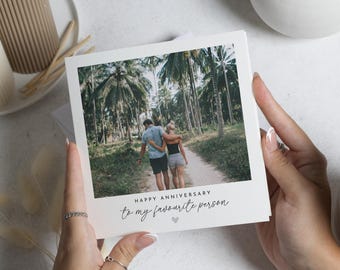 Jubiläumskarte für Ehemann, Jubiläumskarte für Frau, personalisierte Foto-Jubiläumskarte, romantische Jubiläumskarte für Partner