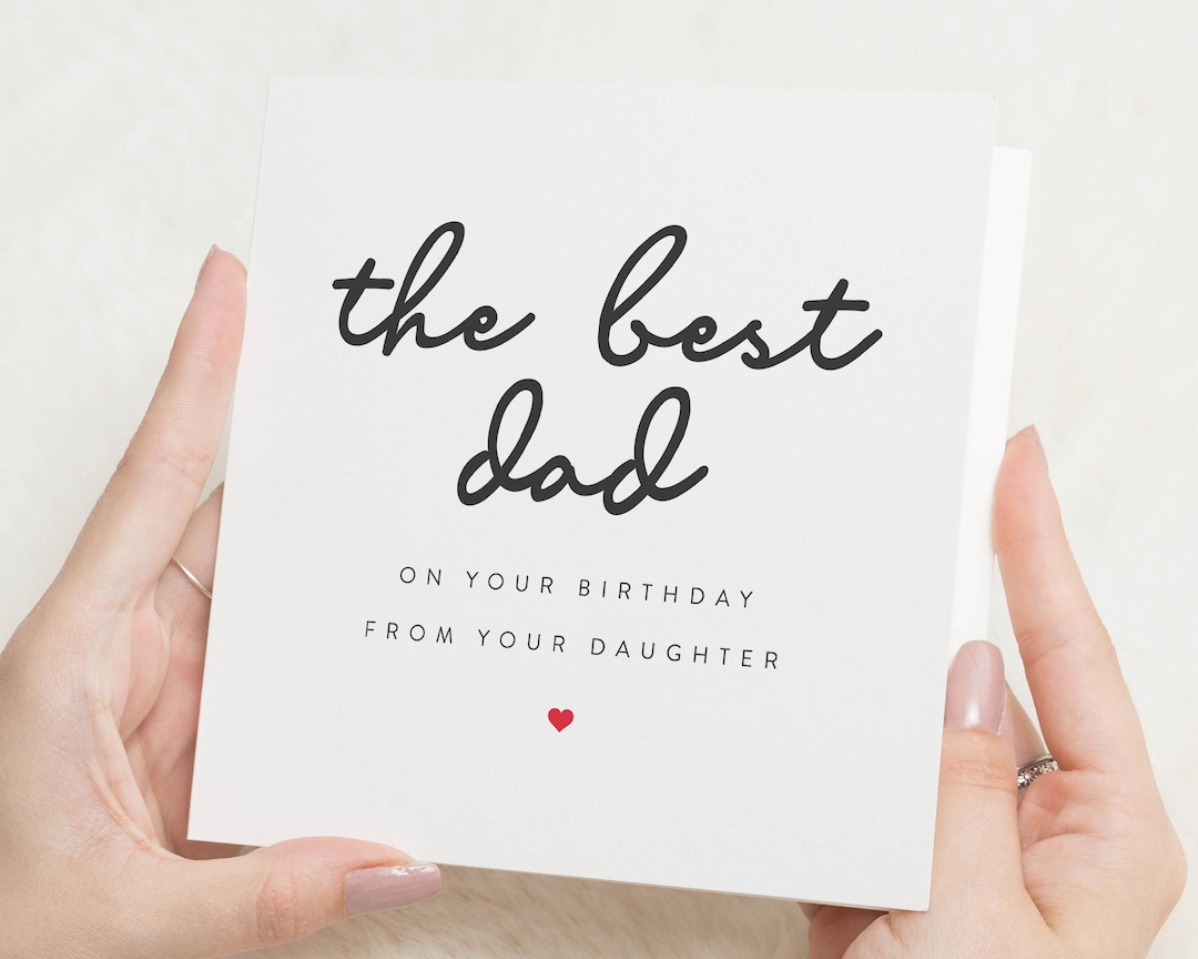 Dad Birthday Card From Daughter, Happy Birthday Dad, Birthday Card for