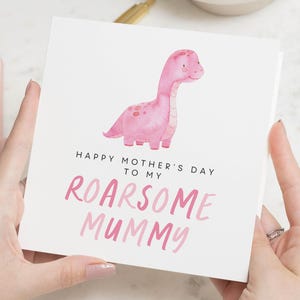 Tarjeta del Día de la Madre, Mamá Rugiente, Tarjetas del Día de la Madre con Dinosaurios para Mamá, Regalo del Día de la Madre Feliz, Tarjeta para Mamá para el Día de la Madre, Regalo para Ella