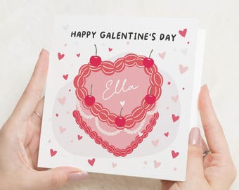 Tarjeta del Día de San Valentín, Tarjeta personalizada de San Valentín, Tarjeta para tu mejor amiga, Tarjeta para ella, Tarjeta de San Valentín, Tarjeta de corazón, Tarjeta de nombre personalizada