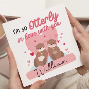 Cadeaux de Saint Valentin pour petit ami, carte de Saint Valentin pour lui, cartes de Saint Valentin loutre, carte de Saint Valentin je t'aime beaucoup, cadeau petit ami