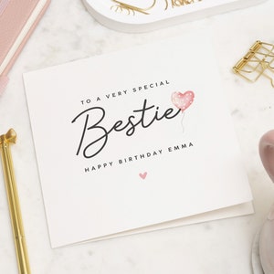 Carte d'anniversaire pour meilleure amie, carte d'anniversaire meilleure amie, carte d'anniversaire bestie, cadeau d'anniversaire à une meilleure amie, pour elle, carte personnalisée