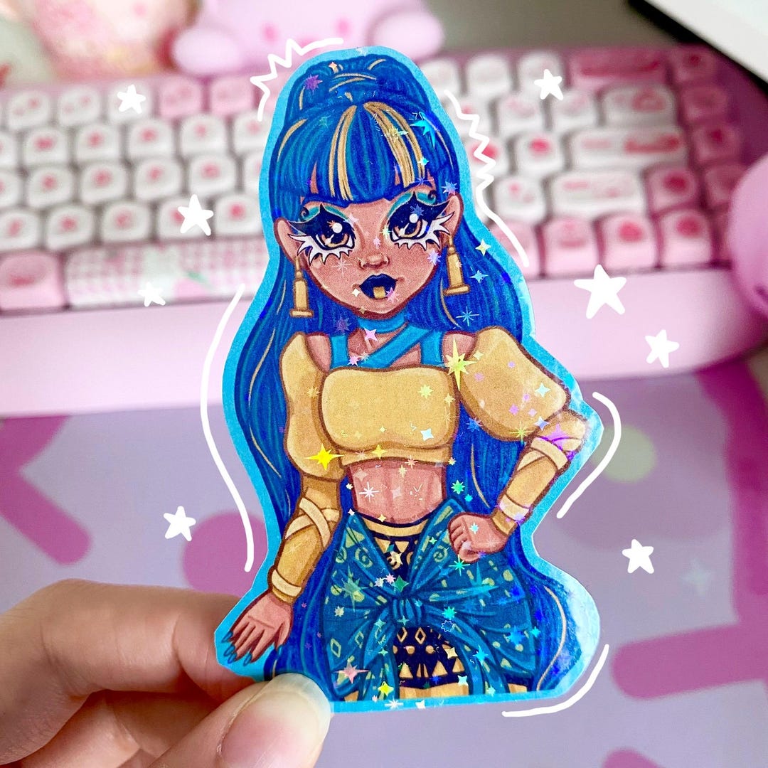 Cleo Holographic Sparkly Star Glitter Sticker Stationey for Journal ...