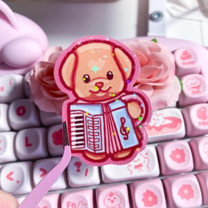 Vintage Baby Critter Tier Hund Musik Kawaii Holographisch Glitter Stern Aufkleber Schreibwaren für Journal Scrapbook Laptop Phone Case Decor