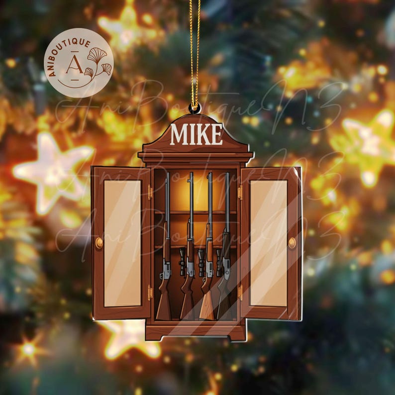 Personalized Gun Christmas Ornament Custom Hunter's Holiday