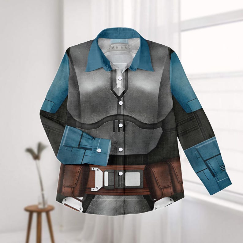 Bo-Katan Cosplay Linen-Look Shirt, Star Wars Women Shirt, Warrior Blouse Tops Women, Mandalorian Casual Shirt, Halloween Gifts