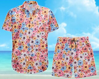 Ensemble Chemise Hawaïenne + Short Flamant Rose COOFANDY Homme – Vibes Tropicales Garanties !