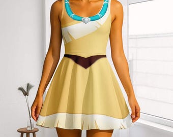Pocahontas Skater Dress, Pocahontas Shirt, Disney Women Dress, Disney Princess Cosplay Costume, Run Disney, Disneyland, Wreck It Ralph