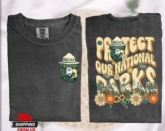 Vintage Resist Smokey Bear Shirt, Protect Our National Parks Shirt, Resist T-Shirt, Women Men Shirt For Earth Day, Hiking Mountain Tee