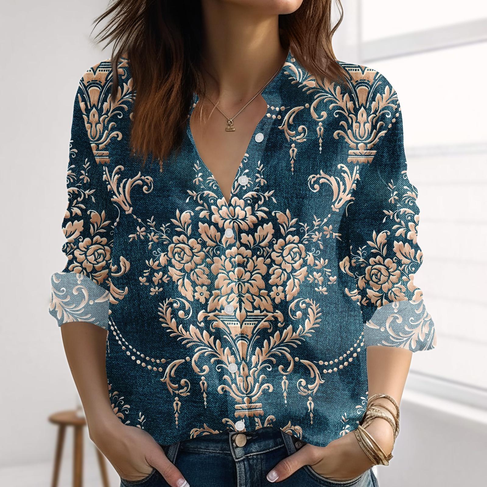 Blouse Chic New Collection – Imprimé Baroque & Tropical