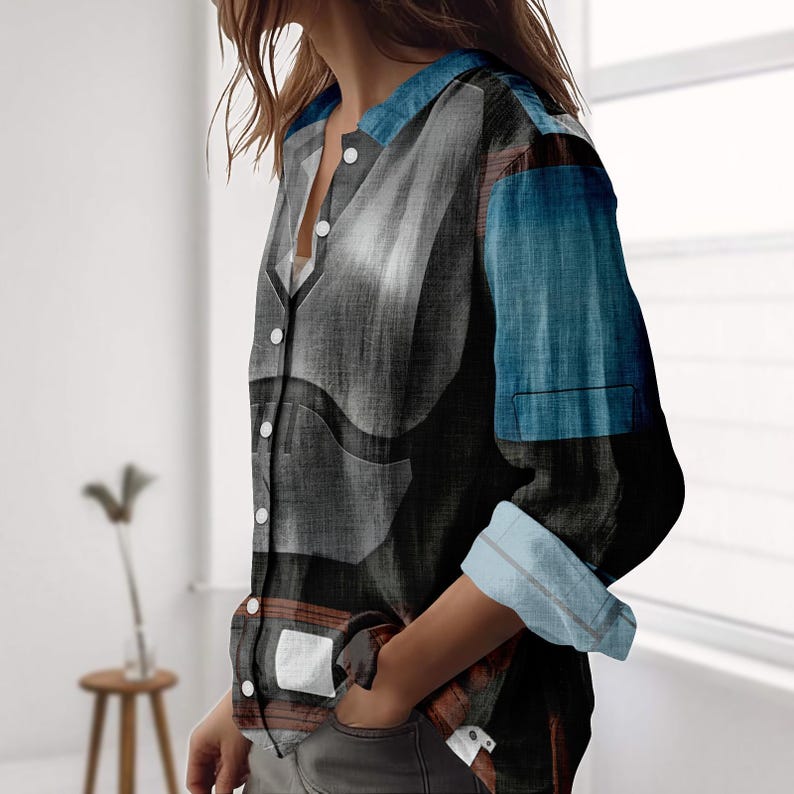 Bo-Katan Cosplay Linen-Look Shirt, Star Wars Women Shirt, Warrior Blouse Tops Women, Mandalorian Casual Shirt, Halloween Gifts