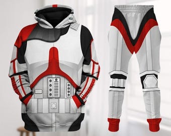 Trooper Red Cosplay Hoodie Jogger, Star Wars Trooper Costume Hoodie, Star Wars Jogger, Comic Con Halloween Outfit, Star Wars Fan Gift