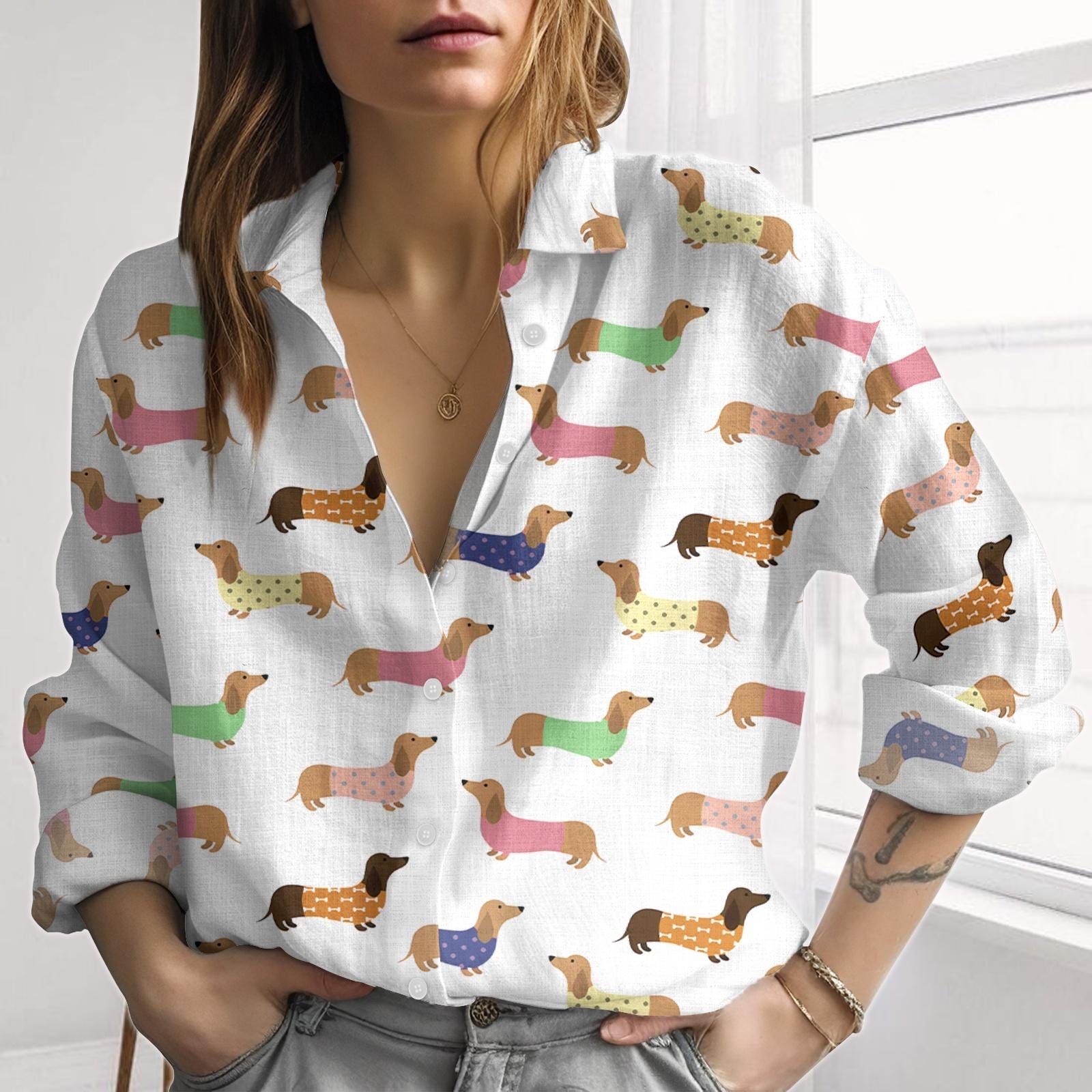 dachshund-dog-blouse-shirt-dog-aloha-blouses-shirt-sausage-dog