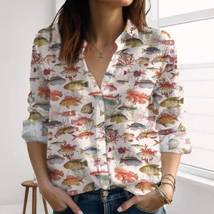 Emily Casual Sea Color Knitted Shirt Top main image 0