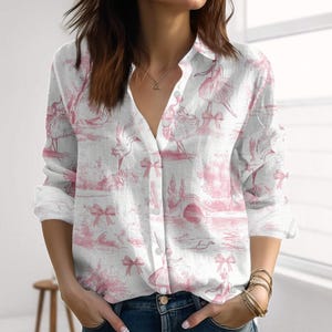 Toile De Jouy Blouse - Etsy