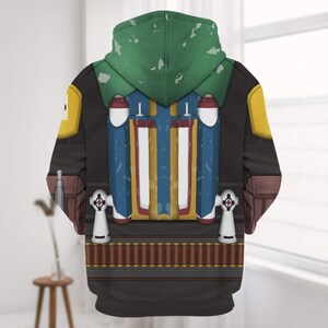 Boba Fett Costume Hoodie Jogger, Star Wars Boba Fett Jogger, Star Wars Costume Hoodie, Mandalorian Cosplay Shirt, Star Wars Gift