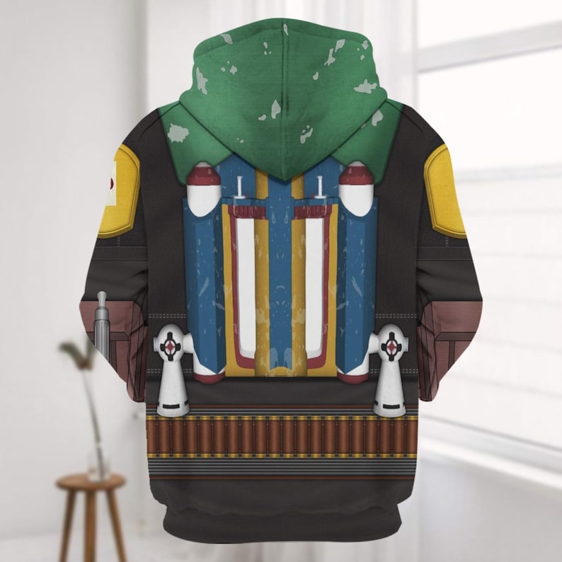 Boba Fett Costume Hoodie Jogger, Star Wars Boba Fett Jogger, Star Wars Costume Hoodie, Mandalorian Cosplay Shirt, Star Wars Gift