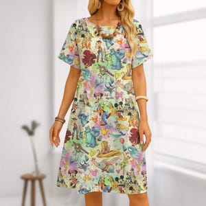 casual disney dresses Mickey Mouse Skater Dress, Disney Mouse Women Dress, Cartoon Summer Dress,  Mickey Dress for Her, Magic Kingdom Gift