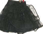 Child 39 s Black Crinoline Slip - Double Layer - Nylon - 24 quot waist