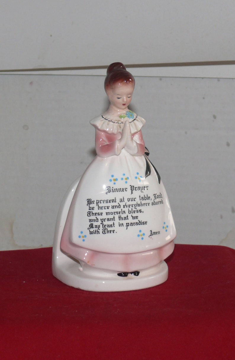 Lady Napkin Holder Dinner Prayer Enesco Ceramic Hand Etsy
