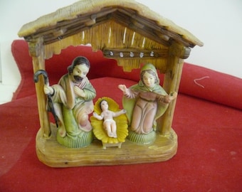 Small Plastic Nativity - Mary, Joseph, Baby Jesus  5" tall