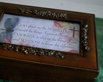 Musical Jewelry Box - Inspirational Message -Sankyo - Wood