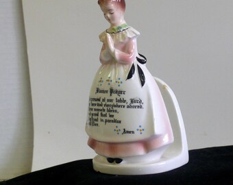 Enesco Praying Lady Napkin Holder - Collectible Vintage