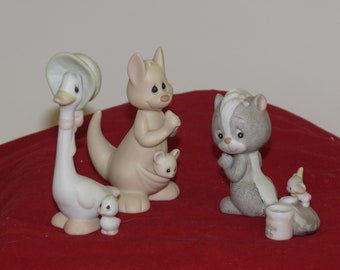 Enesco Goose, Kangaroo and Skunk - 1980's - Samuel Bucher