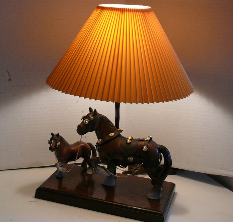 Bedroom Lamp Clydesdale Horses Budweiser Style Horses Etsy