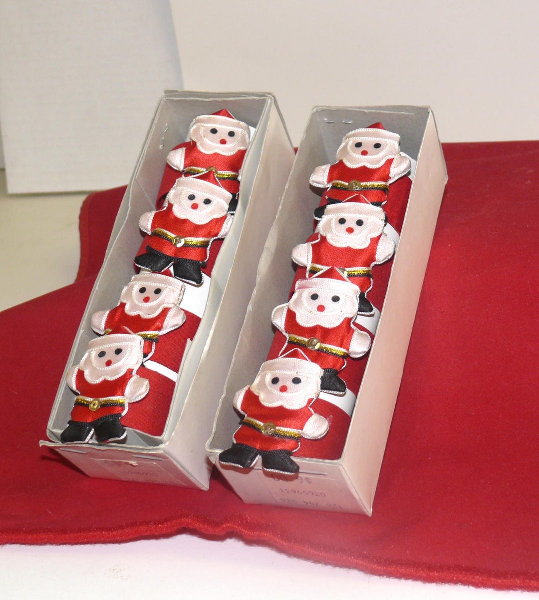 8 Santa Napkin Rings - Embellished Satin Decorations - Etsy