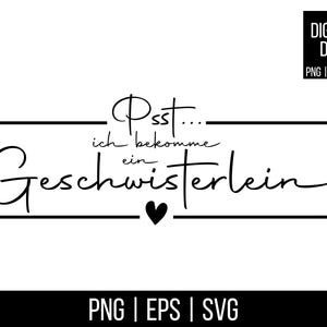 Plotterbestand | Psst...ik krijg een klein broertje of zusje - met lijst | PNG-bestand | SVG | EPS | Digitaal bestand | voor directe download