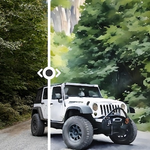 Custom Watercolor Car Portrait, Personalized Car Painting from Photo, Unique Digital Art Download, Car Lover Gift, Auto Enthusiast Present