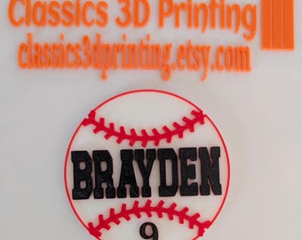 Baseball & Softball Bogg Bag Charm - 3D Printed - Personalized
