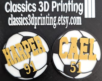 Soccer Bogg Bag Charm - 3D Printed - Personalized