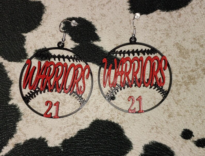 Custom Baseball Earrings - Add Your Team or Player and Number ...