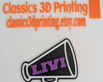 Cheer Cheerleader Megaphone Bogg Bag Charm - 3D Printed - Personalized