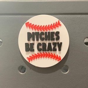 Pitches Be Crazy Bogg Bag Charm - Baseball Softball - Simply Southern